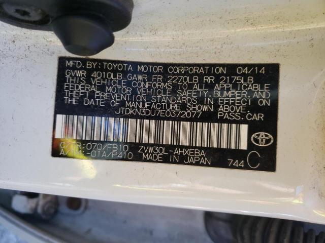 Photo 10 from auction – 2014 TOYOTA PRIUS with VIN JTDKN3DU7E0372077