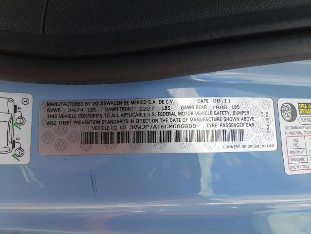 Photo 10 from auction – 2012 VOLKSWAGEN BEETLE with VIN 3VWJP7AT6CM606600