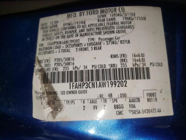Photo 10 from auction – 2010 FORD FOCUS SE with VIN 1FAHP3CN1AW199202