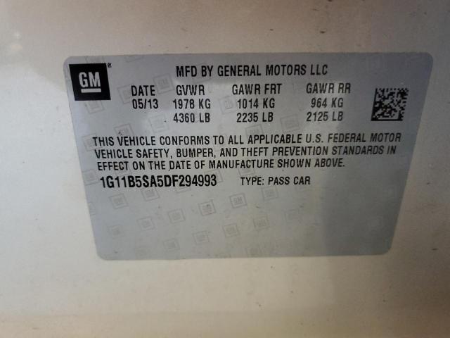 Photo 10 from auction – 2013 CHEVROLET MALIBU LS with VIN 1G11B5SA5DF294993