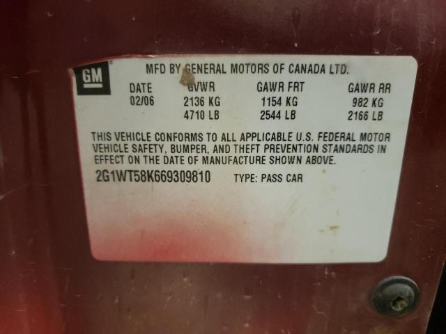 Photo 10 from auction – 2006 CHEVROLET IMPALA LT with VIN 2G1WT58K669309810