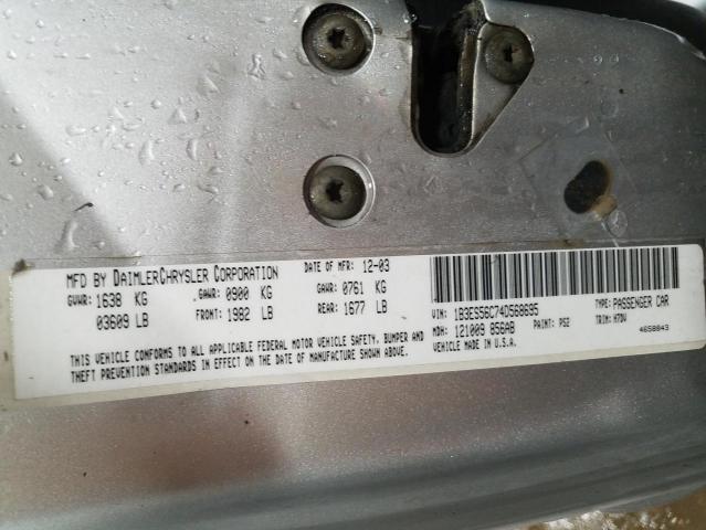 Photo 10 from auction – 2004 DODGE NEON SXT with VIN 1B3ES56C74D568695