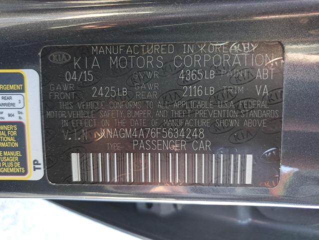 Photo 10 from auction – 2015 KIA OPTIMA LX with VIN KNAGM4A76F5634248