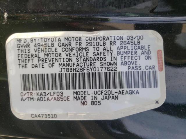 Photo 10 from auction – 2000 LEXUS LS 400 with VIN JT8BH28F6Y0177622