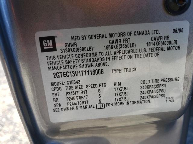 Photo 10 from auction – 2007 GMC NEW SIERRA with VIN 2GTEC13V171116008