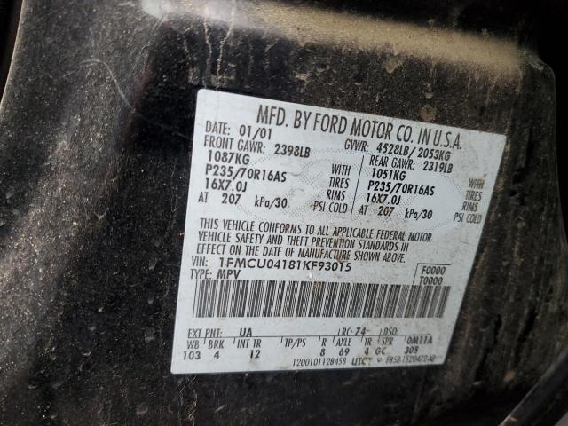 Photo 10 from auction – 2001 FORD ESCAPE with VIN 1FMCU04181KF93015