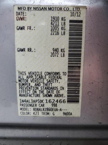 Photo 10 from auction – 2013 NISSAN ALTIMA with VIN 1N4AL3AP5DC162466