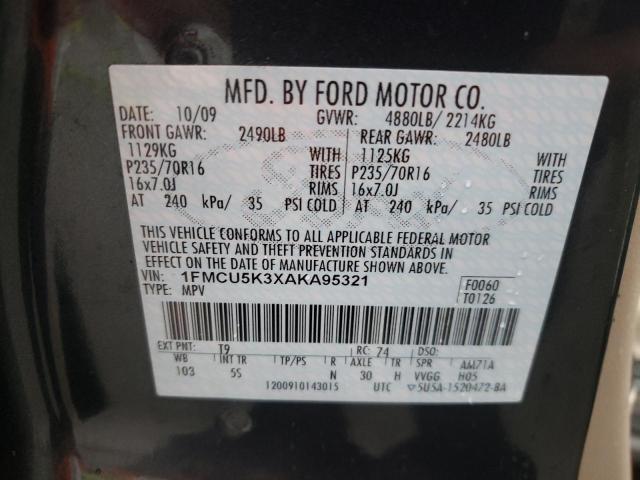 Photo 10 from auction – 2010 FORD ESCAPE HYB with VIN 1FMCU5K3XAKA95321