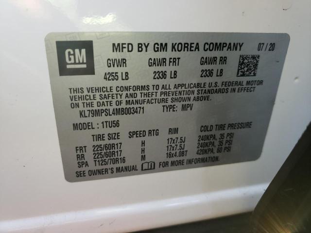 Photo 10 from auction – 2021 CHEVROLET TRAILBLAZE with VIN KL79MPSL4MB003471