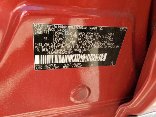 Photo 10 from auction – 2013 TOYOTA RAV4 XLE with VIN 2T3WFREV8DW055945