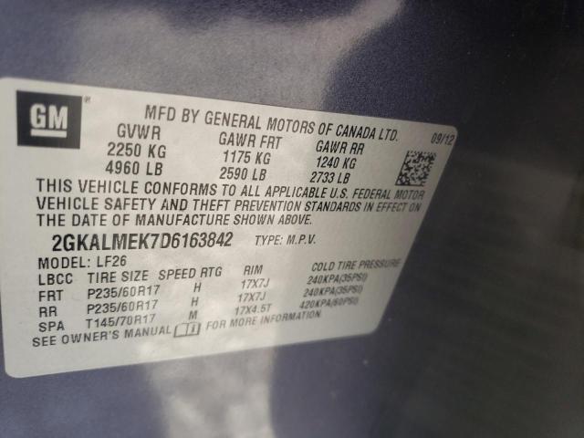 Photo 10 from auction – 2013 GMC TERRAIN SL with VIN 2GKALMEK7D6163842