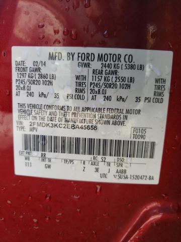 Photo 10 from auction – 2014 FORD EDGE LIMIT with VIN 2FMDK3KC2EBA45656