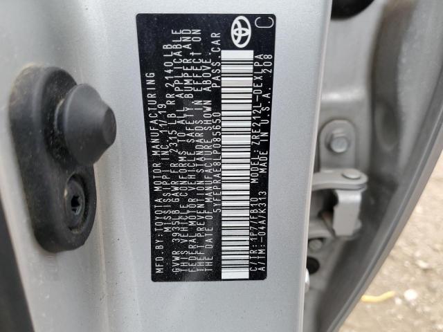 Photo 10 from auction – 2020 TOYOTA COROLLA LE with VIN 5YFEPRAE8LP085650