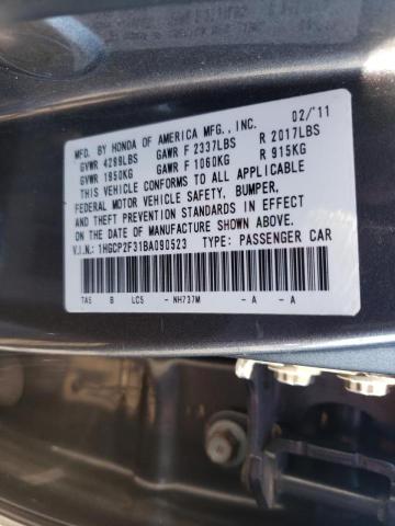Photo 10 from auction – 2011 HONDA ACCORD LX with VIN 1HGCP2F31BA090523