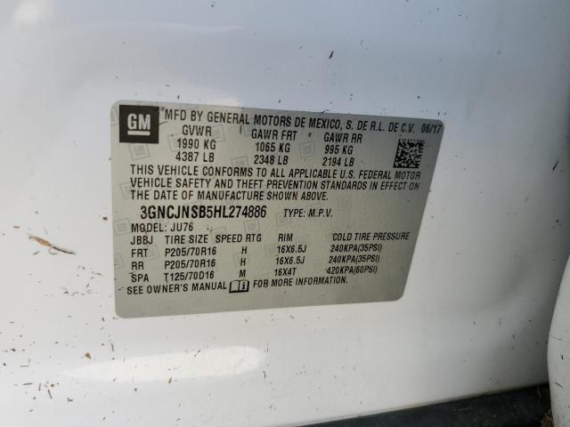 Photo 10 from auction – 2017 CHEVROLET TRAX LS with VIN 3GNCJNSB5HL274886