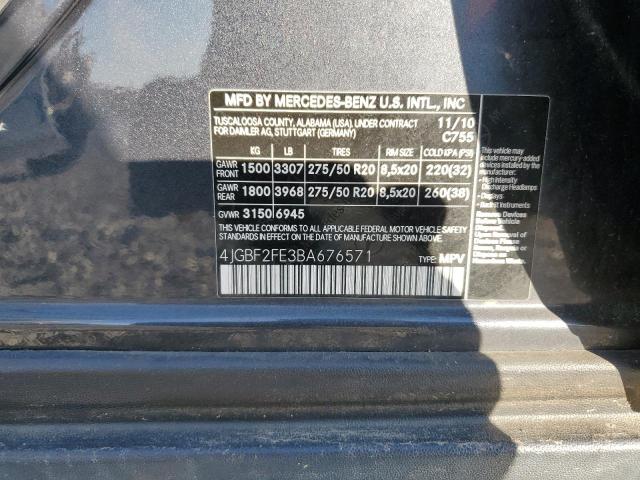 Photo 10 from auction – 2011 MERCEDES-BENZ GL 350 BLU with VIN 4JGBF2FE3BA676571