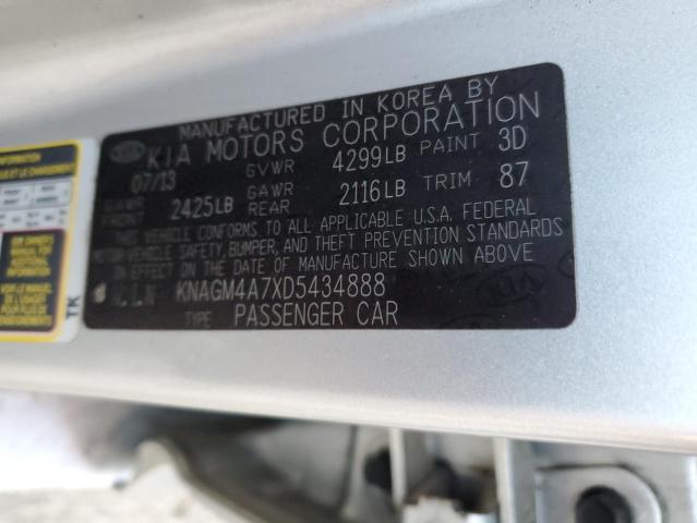Photo 10 from auction – 2013 KIA OPTIMA LX with VIN KNAGM4A7XD5434888