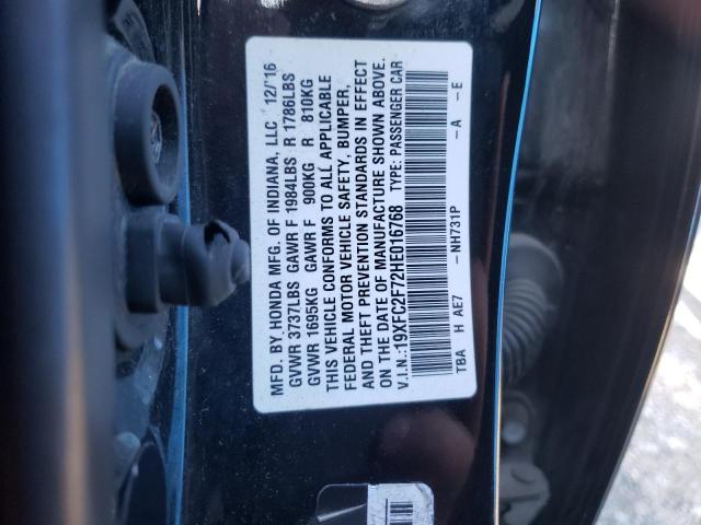 Photo 10 from auction – 2017 HONDA CIVIC EX with VIN 19XFC2F72HE016768