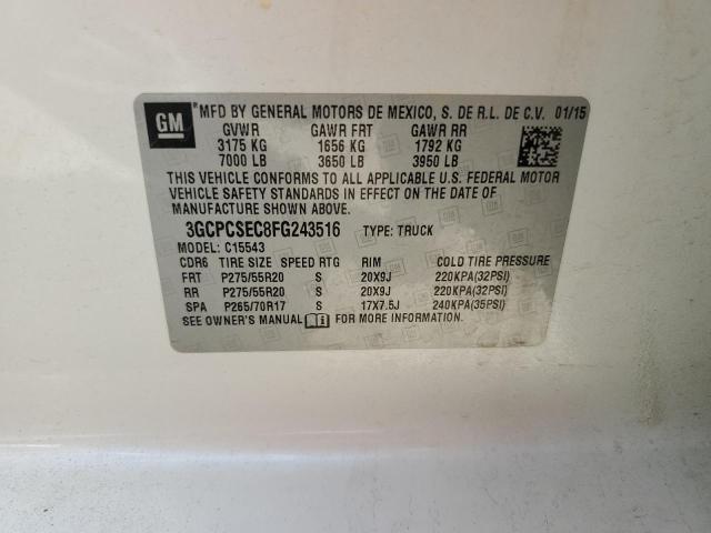 Photo 10 from auction – 2015 CHEVROLET SILVERADO with VIN 3GCPCSEC8FG243516