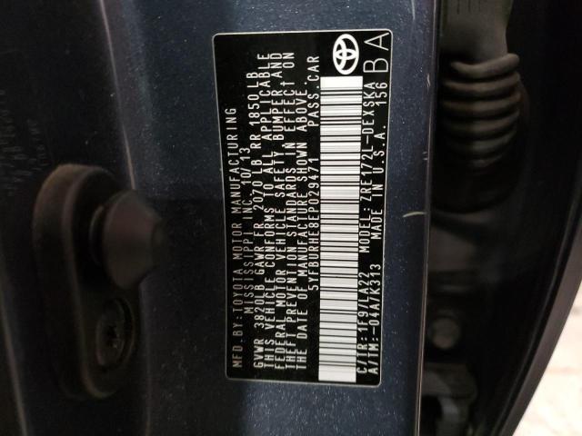 Photo 10 from auction – 2014 TOYOTA COROLLA L with VIN 5YFBURHE8EP029471