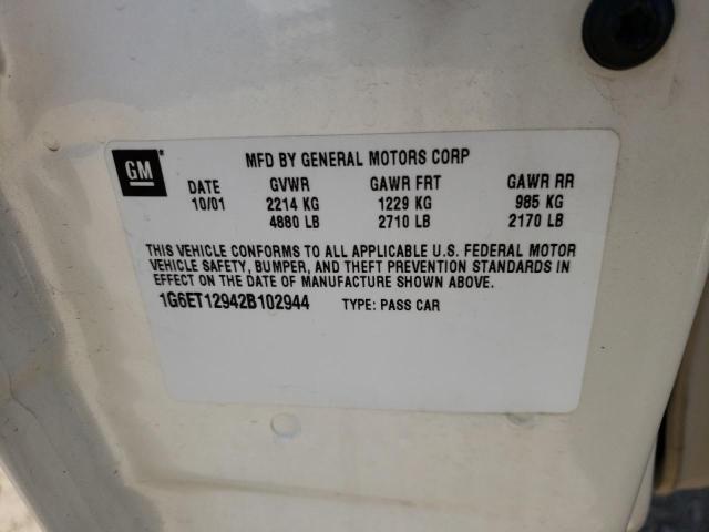 Photo 10 from auction – 2002 CADILLAC ELD TRG with VIN 1G6ET12942B102944