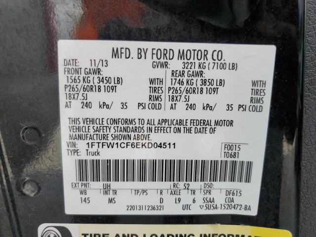 Photo 10 from auction – 2014 FORD F150 SUPER with VIN 1FTFW1CF6EKD04511