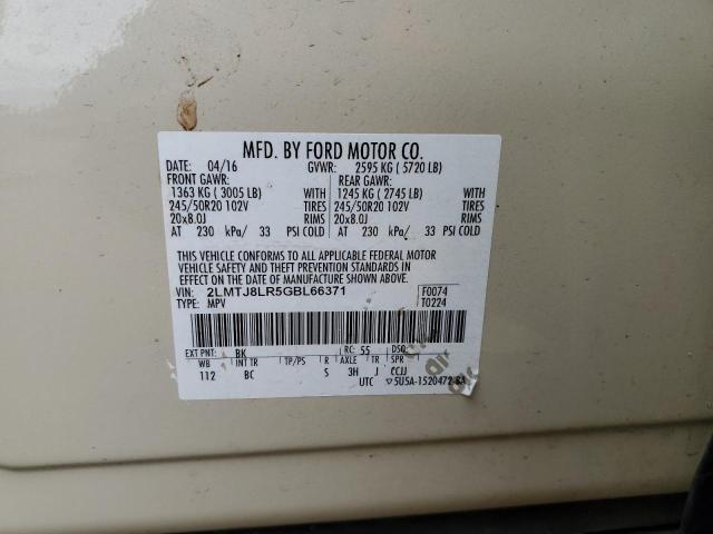 Photo 10 from auction – 2016 LINCOLN MKX RESERV with VIN 2LMTJ8LR5GBL66371