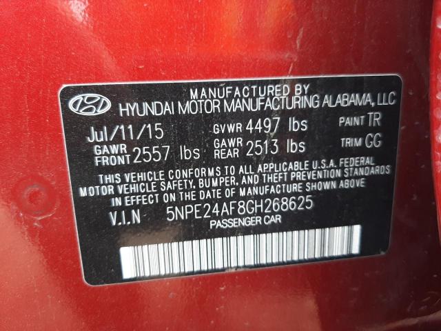 Photo 10 from auction – 2016 HYUNDAI SONATA SE with VIN 5NPE24AF8GH268625