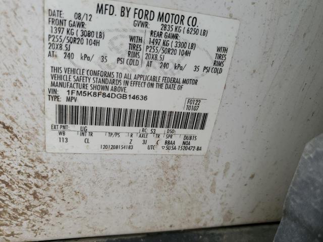 Photo 10 from auction – 2013 FORD EXPLORER L with VIN 1FM5K8F84DGB14636