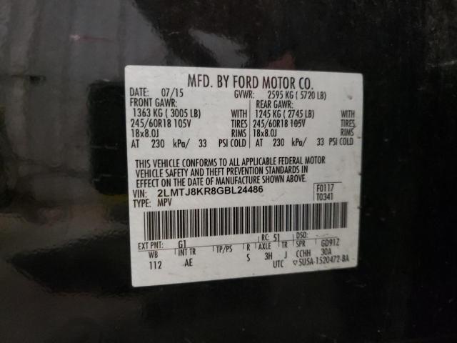 Photo 10 from auction – 2016 LINCOLN MKX SELECT with VIN 2LMTJ8KR8GBL24486