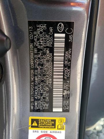 Photo 10 from auction – 2013 LEXUS ES 300H with VIN JTHBW1GG0D2021634