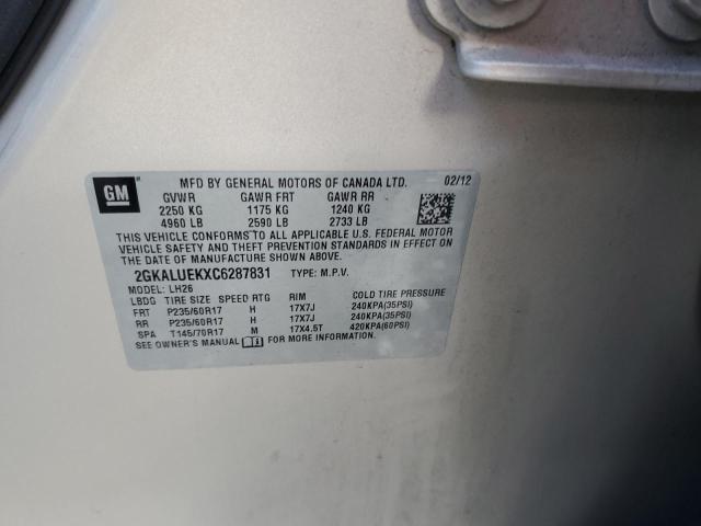 Photo 10 from auction – 2012 GMC TERRAIN SL with VIN 2GKALUEKXC6287831
