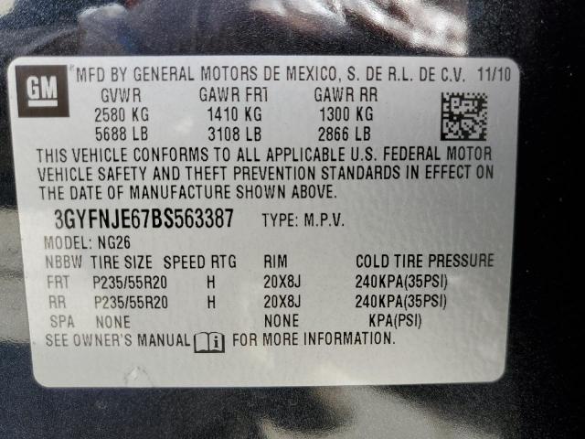 Photo 10 from auction – 2011 CADILLAC SRX PERFOR with VIN 3GYFNJE67BS563387