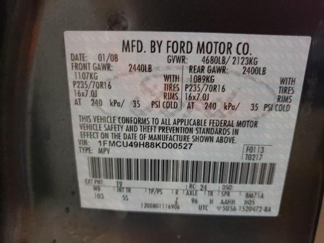 Photo 10 from auction – 2008 FORD ESCAPE HEV with VIN 1FMCU49H88KD00527