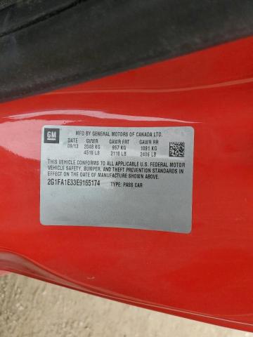 Photo 10 from auction – 2014 CHEVROLET CAMARO LS with VIN 2G1FA1E33E9165174
