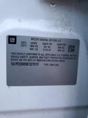 Photo 10 from auction – 2011 CHEVROLET CRUZE LS with VIN 1G1PC5SH5B7227015