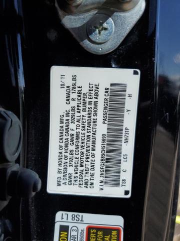 Photo 10 from auction – 2012 HONDA CIVIC EX with VIN 2HGFG3B85CH516690