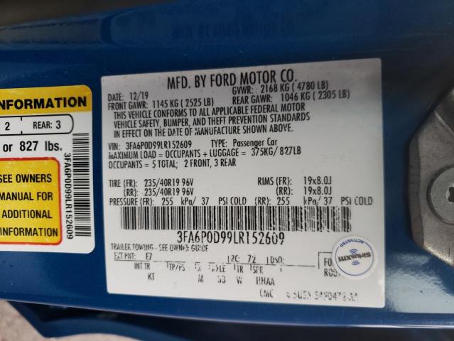 Photo 10 from auction – 2020 FORD FUSION TIT with VIN 3FA6P0D99LR152609