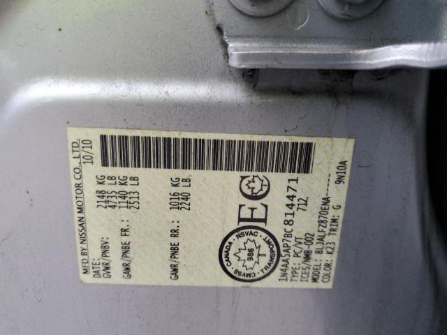 Photo 10 from auction – 2011 NISSAN MAXIMA S with VIN 1N4AA5AP7BC814471