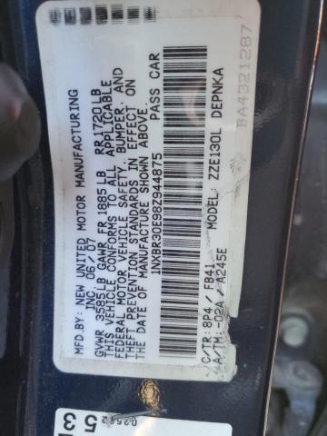 Photo 10 from auction – 2008 TOYOTA COROLLA CE with VIN 1NXBR30E98Z944875