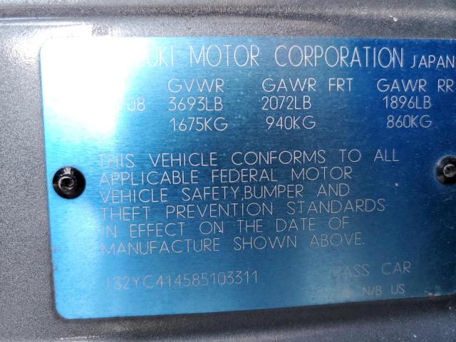 Photo 10 from auction – 2008 SUZUKI SX4 with VIN JS2YC414585103311