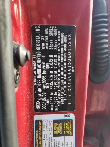 Photo 10 from auction – 2011 KIA SORENTO EX with VIN 5XYKU4A15BG015568