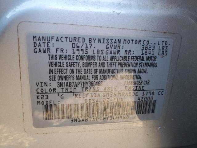 Photo 10 from auction – 2017 NISSAN SENTRA with VIN 3N1AB7AP7HY360468