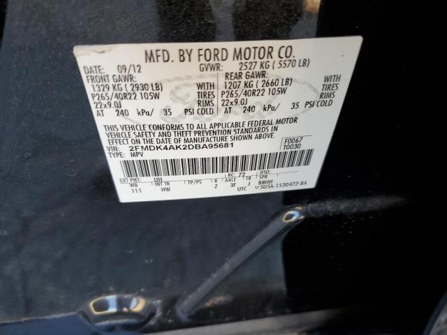 Photo 10 from auction – 2013 FORD EDGE SPORT with VIN 2FMDK4AK2DBA95681