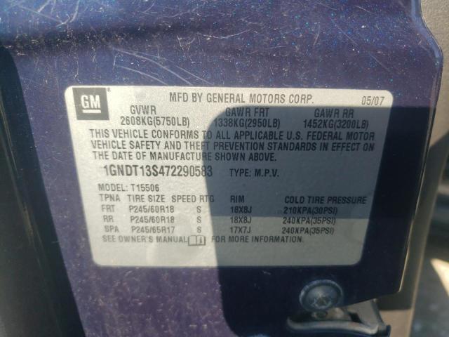 Photo 10 from auction – 2007 CHEVROLET TRAILBLAZE with VIN 1GNDT13S472290583