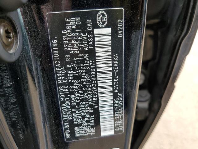 Photo 10 from auction – 2005 TOYOTA CAMRY LE with VIN 4T1BE32K35U386175