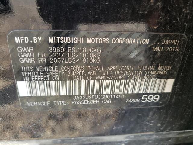 Photo 10 from auction – 2016 MITSUBISHI LANCER ES with VIN JA32U2FU3GU011451