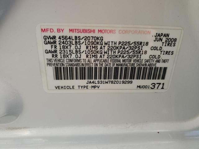 Photo 10 from auction – 2008 MITSUBISHI OUTLANDER with VIN JA4LS31W78Z019299