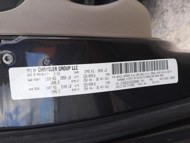 Photo 10 from auction – 2012 DODGE GRAND CARA with VIN 2C4RDGCG4CR228896