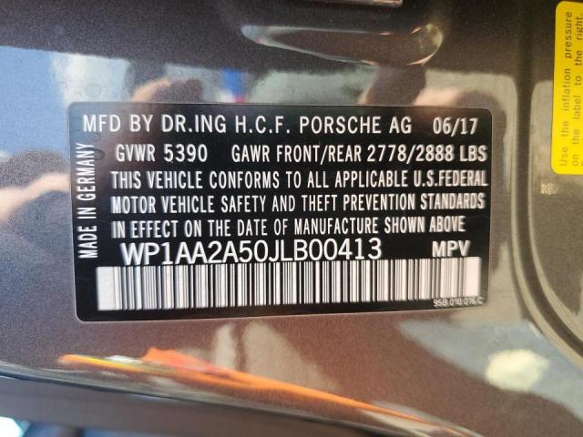 Photo 10 from auction – 2018 PORSCHE MACAN with VIN WP1AA2A50JLB00413
